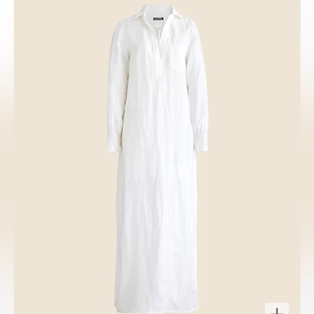 J Crew Bungalow Popover Dress in Linen